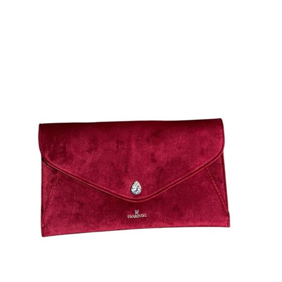 Swarovski Red Velvet Evening Clutch EUC - Picture 1 of 9